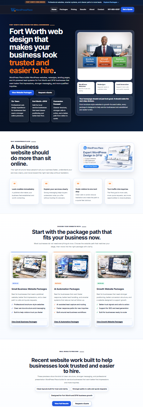WordPress Place website screenshot